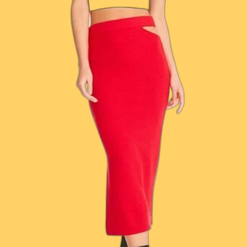 NWT Steve Madden Apparel Montero Skirt True red Size Small  BL409638 Midi Pencil